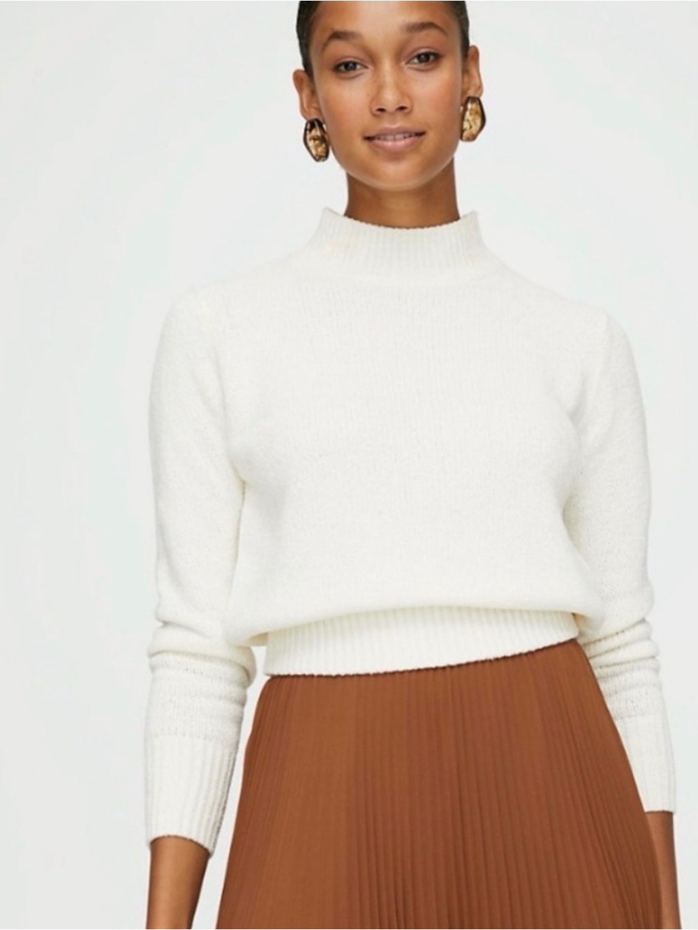 Wilfred Free Cropped Mock Neck Sweater